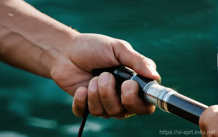 낚시 릴 가이드와 추천 모델 - **Intense Battle with a Large Fish in a Vietnamese Pond** A Vietnamese male angler, around 40-50...